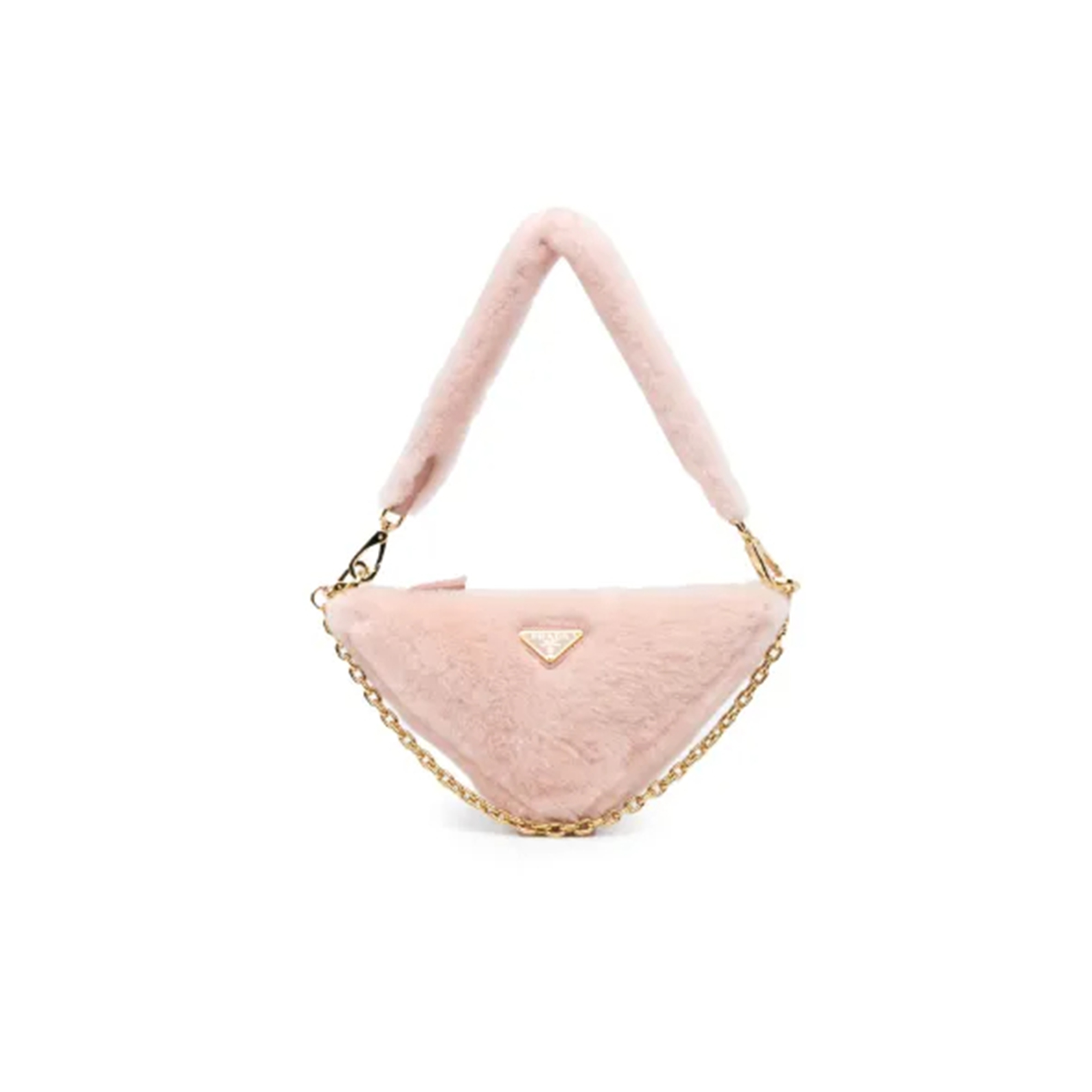 PRADA MINI SHEARLING TRIANGLE SATCHEL 1NQ044 (28*16*7cm) 